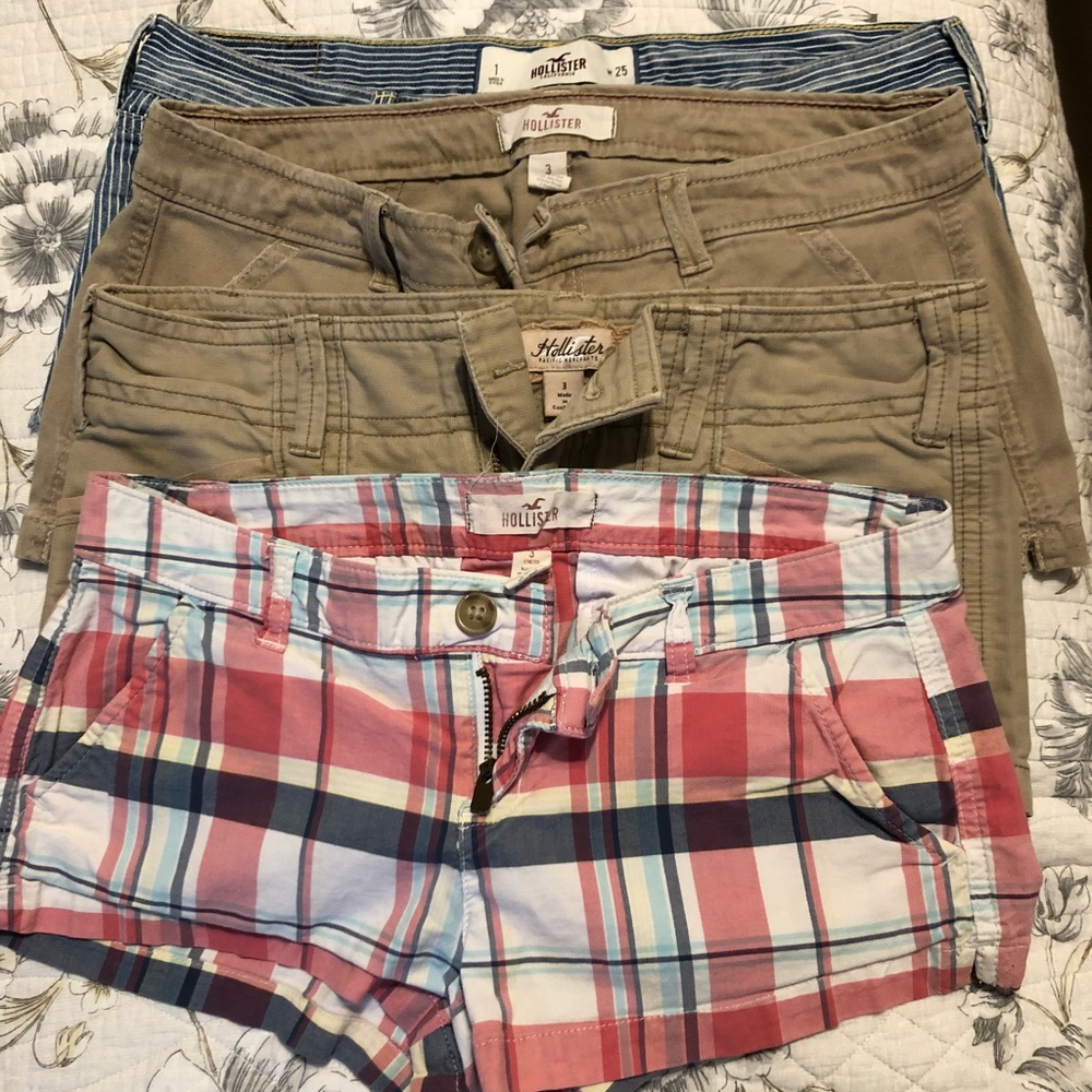 8 pairs of shorts: Hollister, Abercrombie, Zara